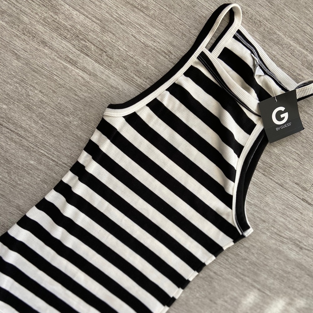 Striped halter tank top